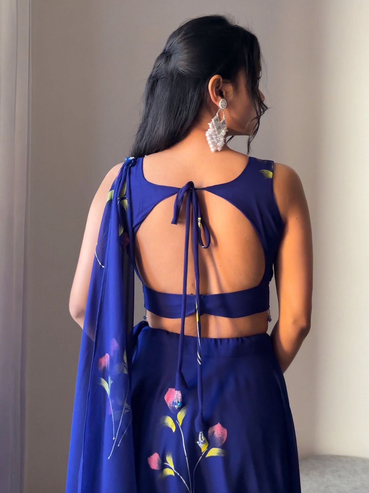 Lehenga Choli Georgette Hand Printed - Image 4