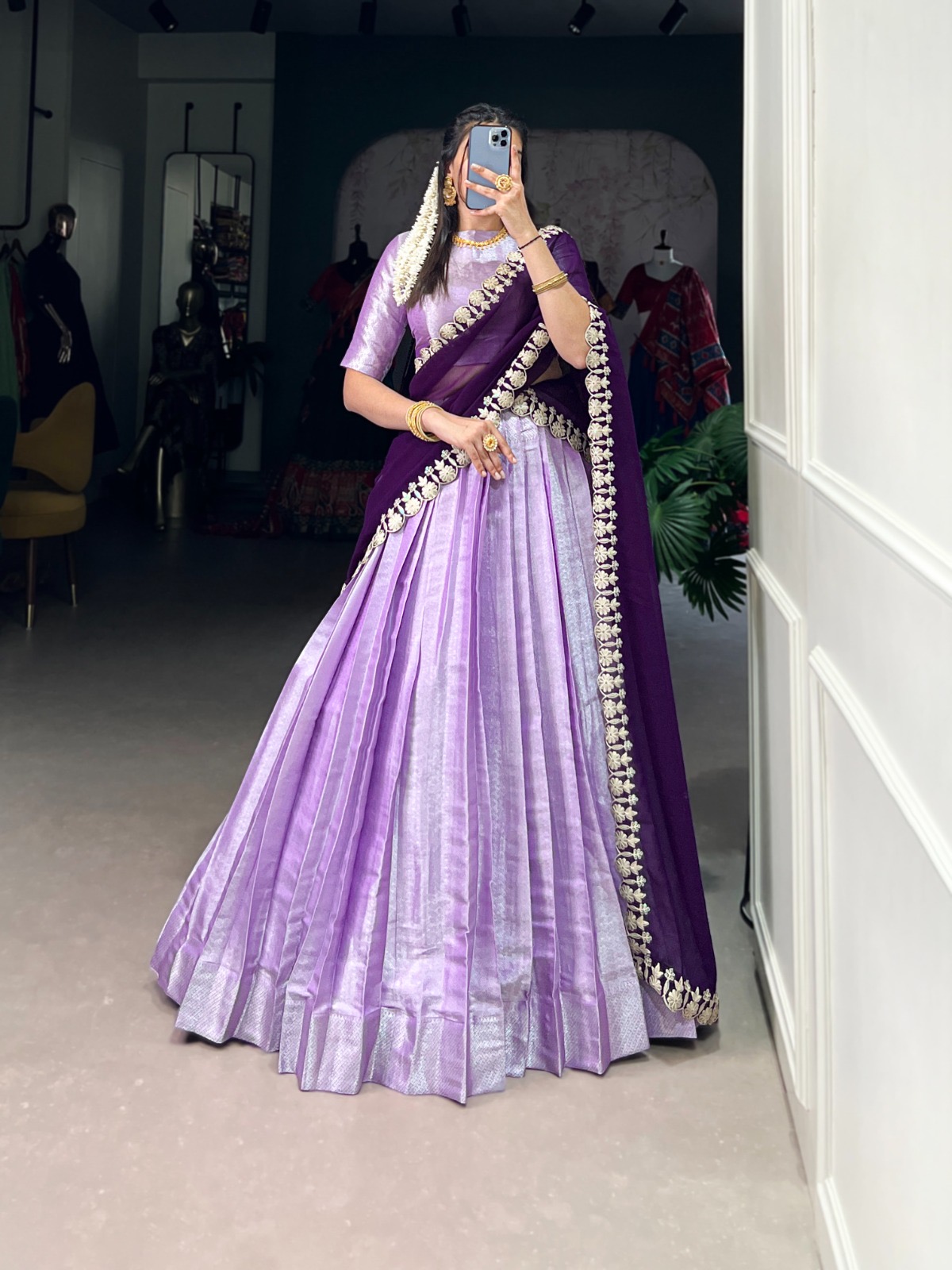 Lehenga Choli Jacquard Silk