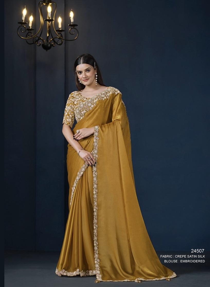 Saree Crepe Satin Silk