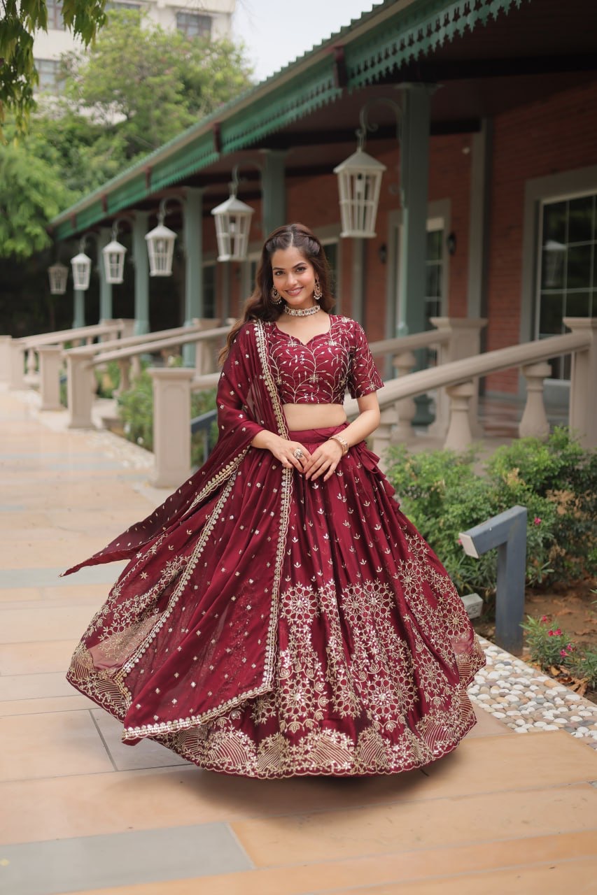 Lehenga Choli Rangoli Silk with Heavy Sequins & Thread Embroidered - Image 7