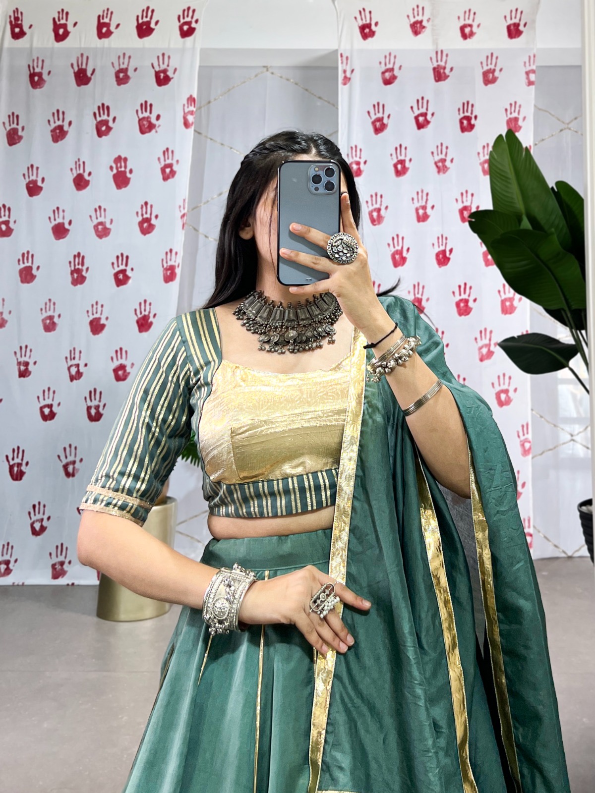 Navratri Lehenga Choli Pure Chanderi - Image 7