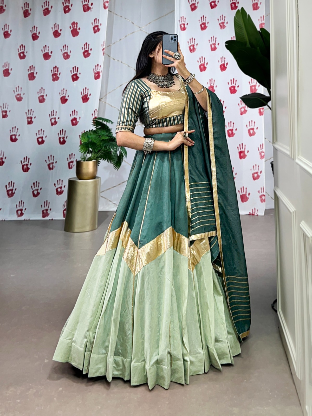 Navratri Lehenga Choli Pure Chanderi - Image 4