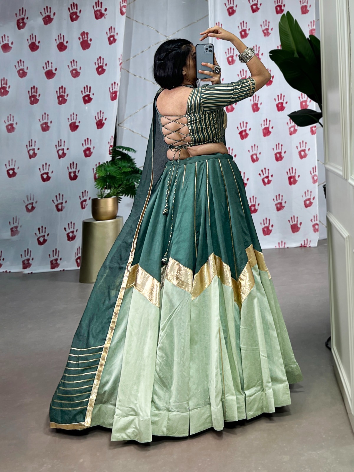 Navratri Lehenga Choli Pure Chanderi - Image 5